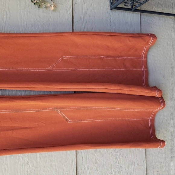 ASOS Pants Burnt Orange Rust color knit flare 4 - Picture 3 of 10